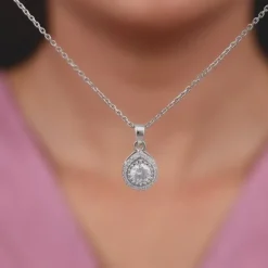 Silver Mirth Pendant With Link Chain