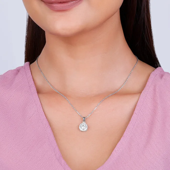 Silver Mirth Pendant With Link Chain