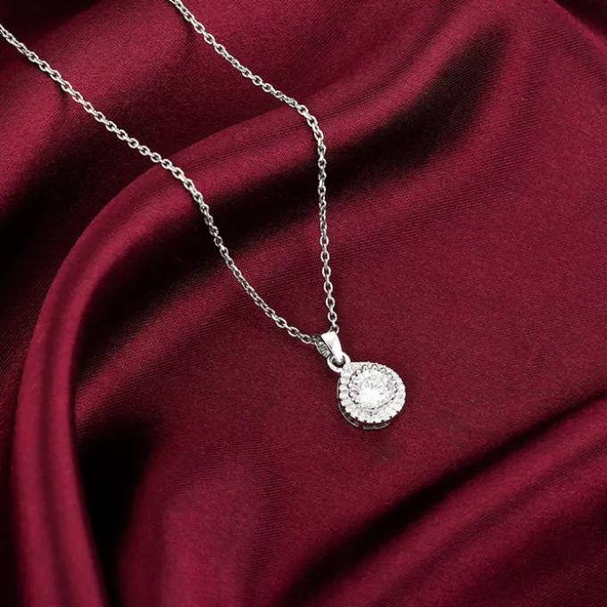 Silver Mirth Pendant With Link Chain