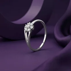 Silver Modern Floral Ring (Size 12)