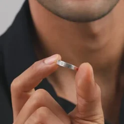 Silver Modern Minimalism Ring For Him