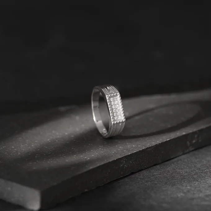 Silver Modern Simplicity Ring For Him