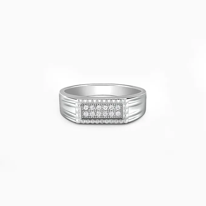 Silver Modern Simplicity Ring For Him