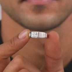 Silver Monolith Ring For Him