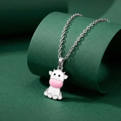 Silver Moo Magic Kids Pendant with Link Chain