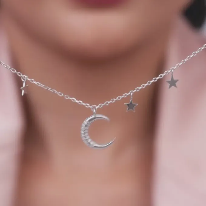 Silver Moon & Stars Bracelet