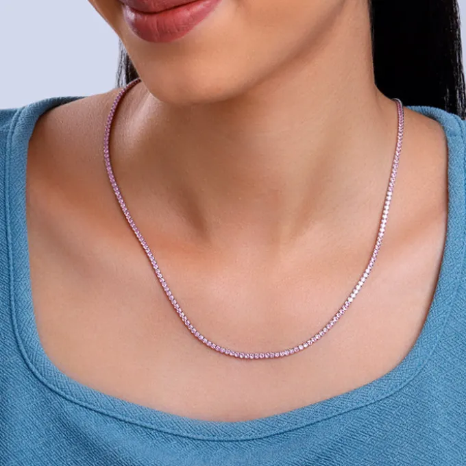 Silver Moonlit Grace Tennis Necklace