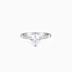 Silver Moonlit Marquise Ring
