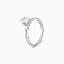 Silver Moonlit Marquise Ring