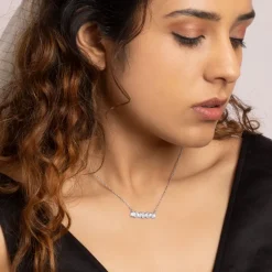 Silver Multi-Baguette Necklace