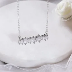 Silver Multi-Baguette Necklace