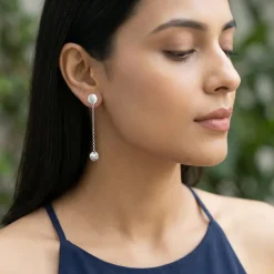 Silver My Universe Dangler Earrings