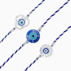 Silver Nazar Rakhi Combo (Set of 3)