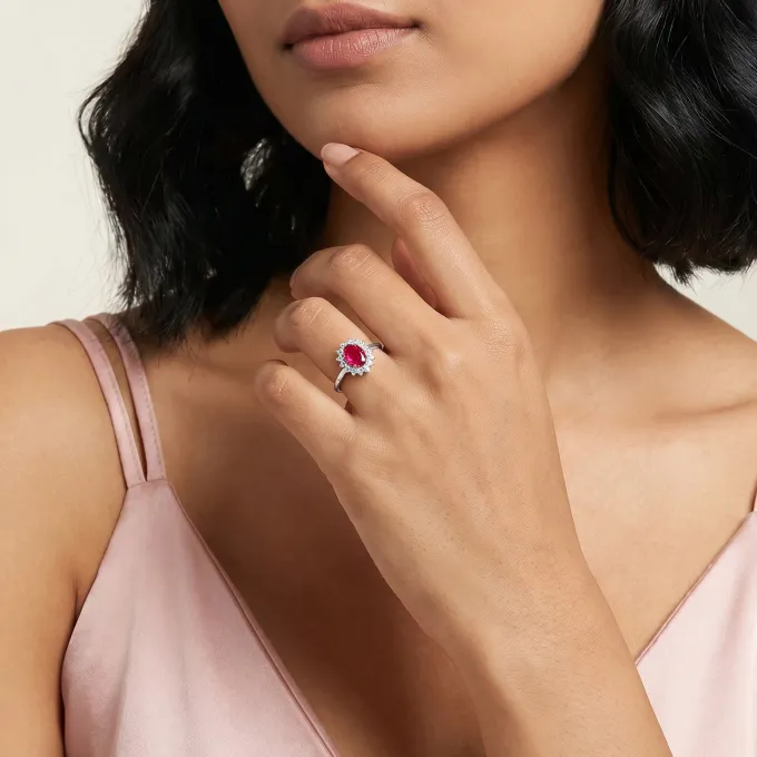 Silver Noctis Petalstone Ring (Size 12)