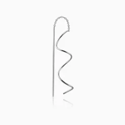 Silver Nyra Spiral Sui Dhaga Earrings