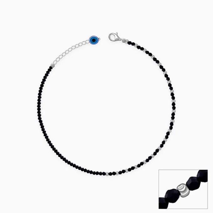 Silver Obsidian Nazariya Anklet