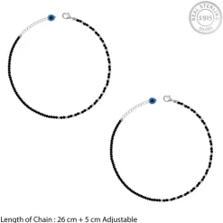 Silver Obsidian Nazariya Anklet