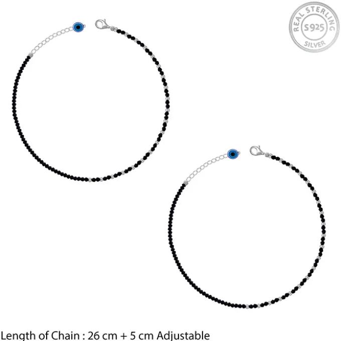 Silver Obsidian Nazariya Anklet