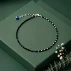 Silver Obsidian Nazariya Anklet