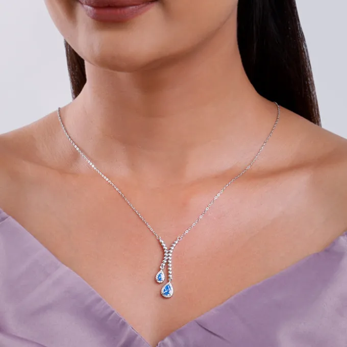 Silver Oceanic Sparkle Necklace