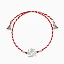 Silver Om and Swastik Rakhi