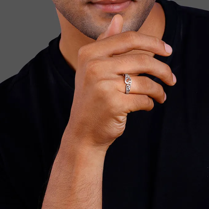 Silver Om Aura Ring For Him