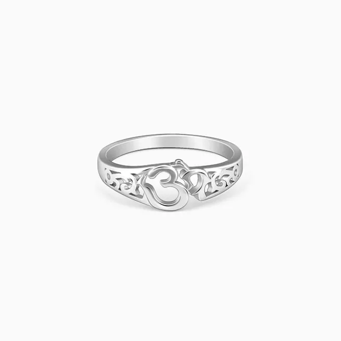 Silver Om Aura Ring For Him