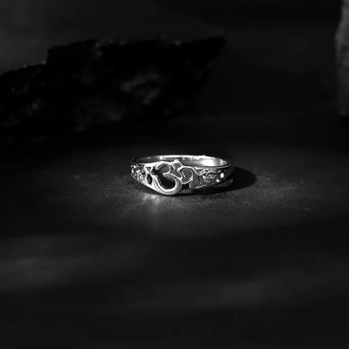 Silver Om Aura Ring For Him