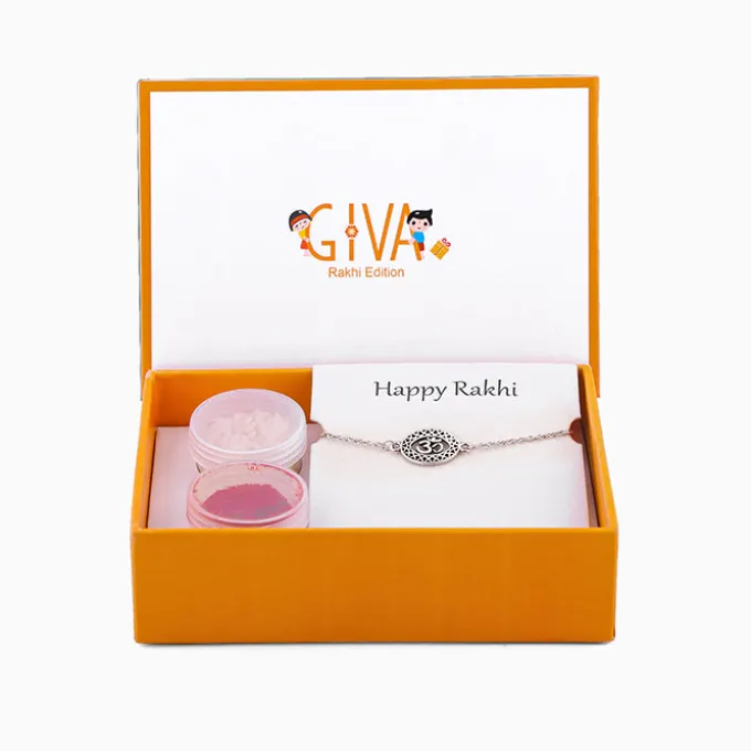 Silver Om Bracelet Rakhi