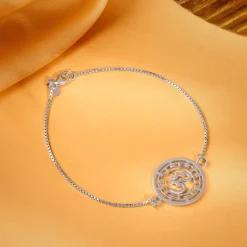 Silver Om Kavach Bracelet Rakhi