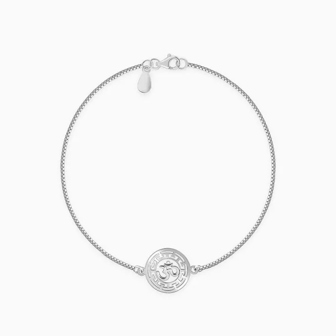 Silver Om Kavach Bracelet Rakhi
