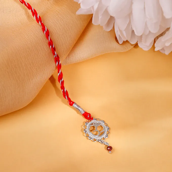 Silver Om Mandala Lumba Rakhi