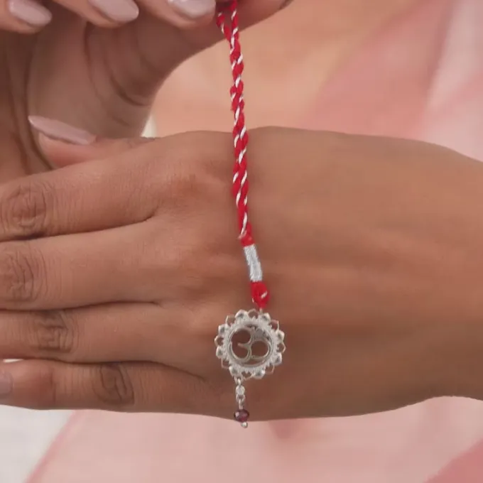 Silver Om Mandala Lumba Rakhi