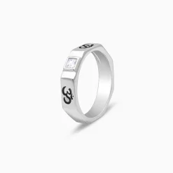 Silver Om Ring For Men