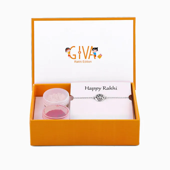 Silver Om Sphere Bracelet Rakhi
