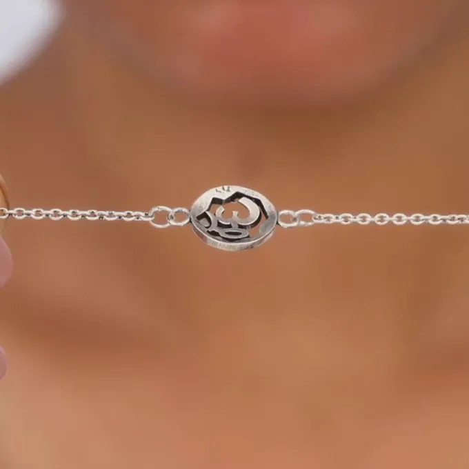 Silver Om Sphere Bracelet Rakhi