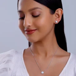 Silver Opal Moon Set