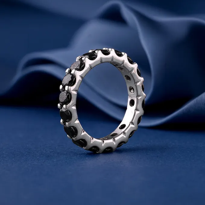 Silver Orbit Stone Ring (Size 12)