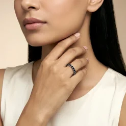 Silver Orbit Stone Ring (Size 12)