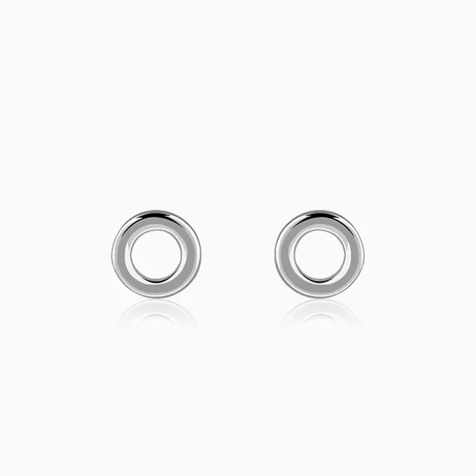 Silver Orbit Stud Earrings