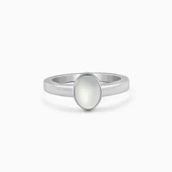 Silver Oval Moonstone Ring For Him
