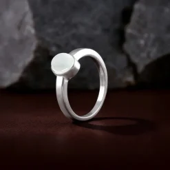 Silver Oval Moonstone Ring For Him