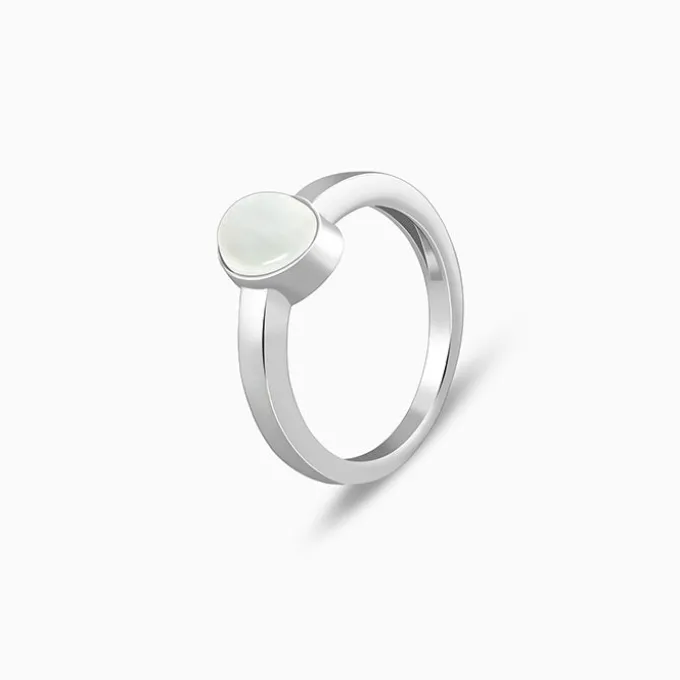 Silver Oval Moonstone Ring For Him