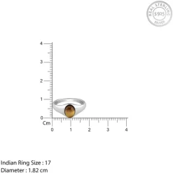 Silver Oval Tiger Eye Ring For Him