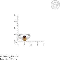 Silver Oval Tiger Eye Ring For Him