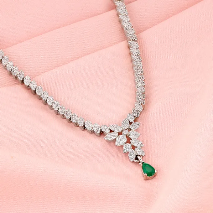 Silver Party Wear Necklace