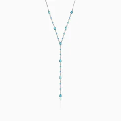 Silver Pasitea Lariat Necklace