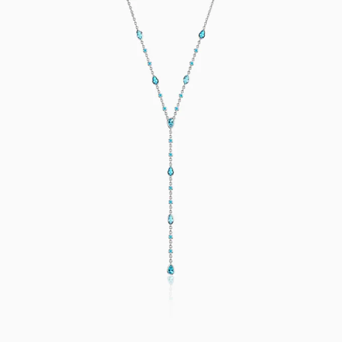Silver Pasitea Lariat Necklace