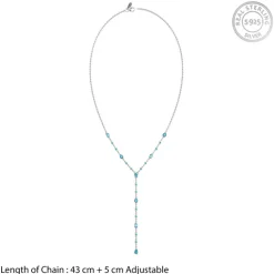Silver Pasitea Lariat Necklace