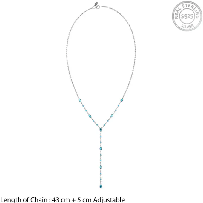 Silver Pasitea Lariat Necklace
